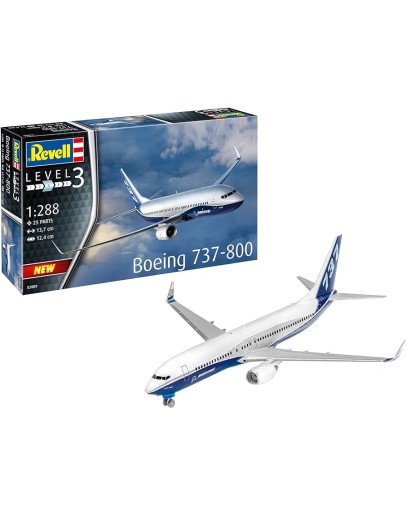 REVELL 1/288 SCALE PLASTIC MODEL AIRCRAFT KIT - 03809 BOING 737-800 RE03809