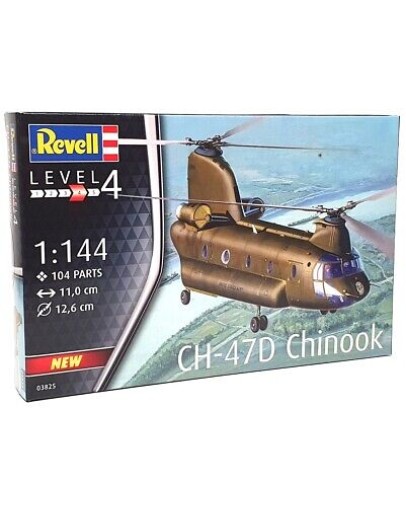 REVELL 1/144 SCALE PLASTIC MODEL AIRCRAFT KIT - 03825 - CHINOOK CH-47D HELICOPTOR RE03825