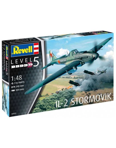 REVELL 1/48 SCALE PLASTIC MODEL AIRCRAFT KIT - 03932 - IL-2 STORMOVIK RE03932