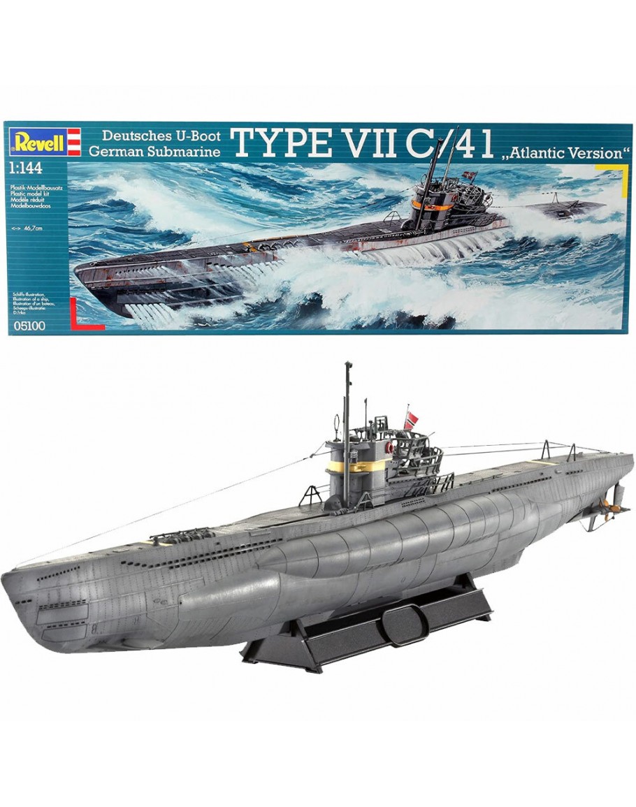 REVELL 1/144 SCALE PLASTIC MODEL SHIP KIT - 05100 - GERMAN SUBMARINE ...