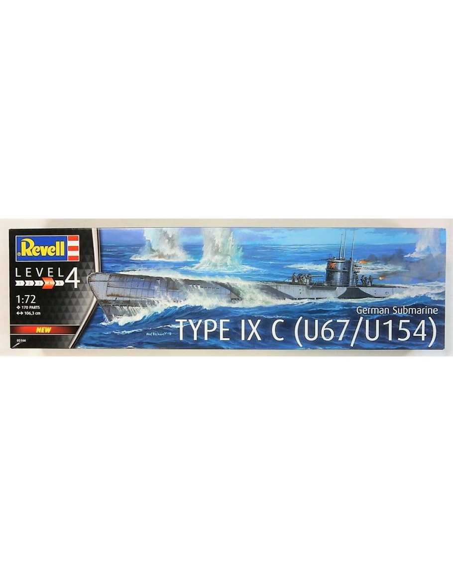 REVELL 1/72 SCALE PLASTIC MODEL SHIP KIT - 05166 - GERMAN SUBMARINE ...