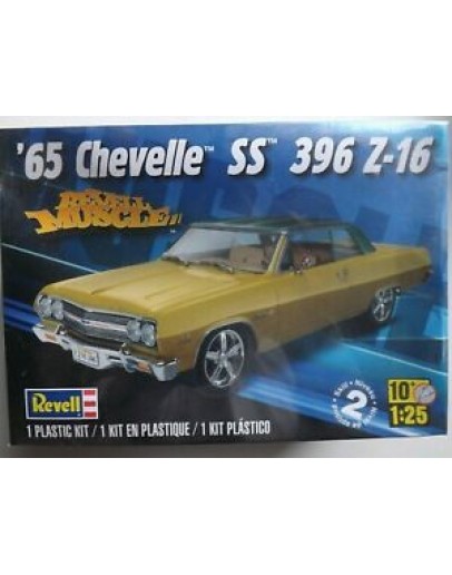 REVELL 1/25 SCALE PLASTIC MODEL CAR KIT - 85-4055 - REVELL MUSCLE SERIES 1965 CHEVELLE SS 396 Z-16 RE854055