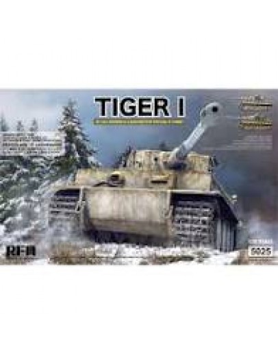 RFM 1/35 SCALE PLASTIC MODEL KIT - 5025 - TIGER 1 WITH FULL INTERIOR & CLEAR HULL AND TURRET PARTS RM5025