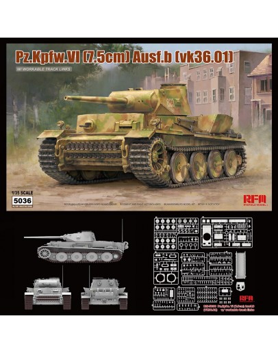 RFM 1/35 SCALE PLASTIC MODEL KIT - 5036 - PANZER 4 B RM5036