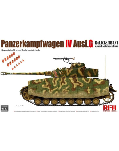 RYEFIELD MODEL 1/35 SCALE PLASTIC MILITARY MODEL KIT - 5033 - PANZERKAMPFWAGEN IV AUSF.G 