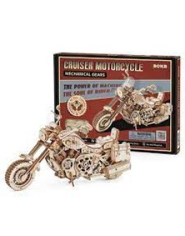 ROBOTIME DIY WOODEN KIT - LK504 - MECHANICAL GEARS - CRUISER MOTORCYCLE