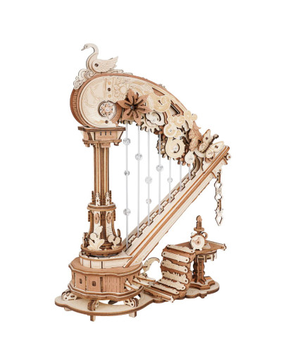 ROBOTIME DIY WOODEN KIT - AMK71 -MAGIC HARP - MECHANICAL MUSIC BOX - ROBAMK71