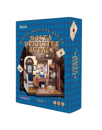 ROBOTIME DIY MINI WOODEN HOUSE KIT - DG157 - MYSTIC ARCHIVE SERIES - MOSE'S DETECTIVE AGENCY