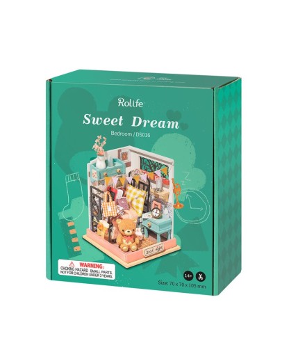 ROBOTIME DIY MINI WOODEN HOUSE KIT - DS016 - SWEET DREAM - BEDROOM