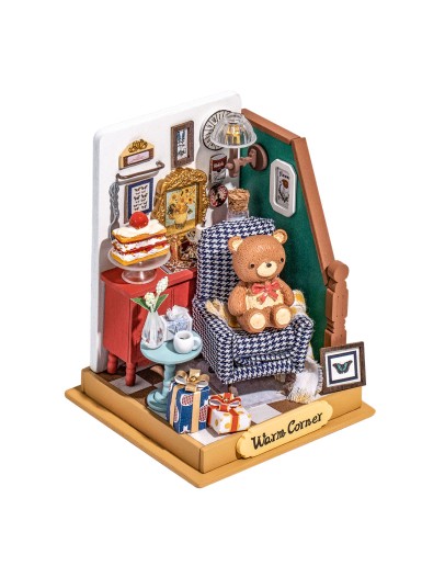 ROBOTIME DIY MINI WOODEN HOUSE KIT - DS028 - HOLIDAY LIVING ROOM