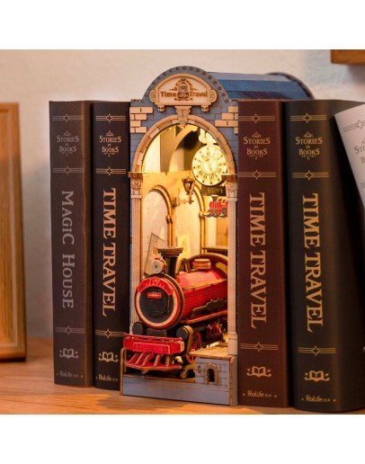 ROBOTIME DIY WOODEN KIT - TGB04 - 3D BOOKEND - TIME TRAVEL