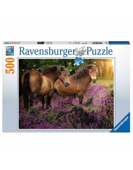 RAVENSBURGER 500PC JIGSAW PUZZLE - 148134 - Ponies in the Flowers