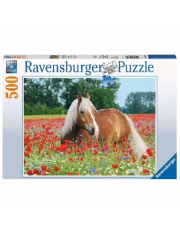 RAVENSBURGER 500PC JIGSAW PUZZLE - 148318 - Horse in the Poppy Field