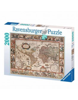 RAVENSBURGER 2000PC JIGSAW PUZZLE - 166336 - Map of Wold From 1650