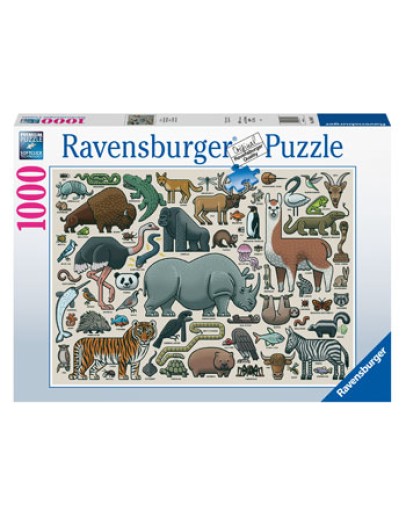 RAVENSBURGER 1000PC JIGSAW PUZZLE - 168071 - You Wild Animal