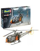 REVELL 1/32 SCALE PLASTIC MODEL AIRCRAFT KIT - 03804 ALOUETTE II HELICOPTER RE03804