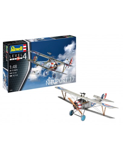 REVELL 1/48 SCALE PLASTIC MODEL AIRCRAFT KIT - 03885 - WW1 NEWPORT BI-PLANE RE03885