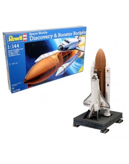 REVELL 1/144 SCALE PLASTIC MODEL SPACECRAFT KIT - 04736 - Space Shuttle Discovery & Booster Rockets RE04736