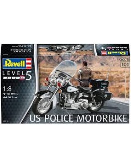 REVELL 1/8 SCALE PLASTIC MODEL KIT - 07915 - US POLICE MOTORBIKE  RE07915