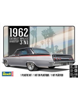 REVELL 1/24 SCALE PLASTIC MODEL CAR KIT - 14466 - 1962 Chevrolet Impala Hard Top