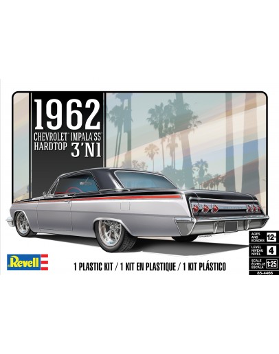 REVELL 1/24 SCALE PLASTIC MODEL CAR KIT - 14466 - 1962 Chevrolet Impala Hard Top