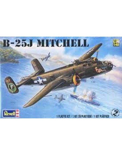 REVELL 1/48 SCALE PLASTIC MODEL AIRCRAFT KIT - 15512 - B-25J MITCHELL RE15512