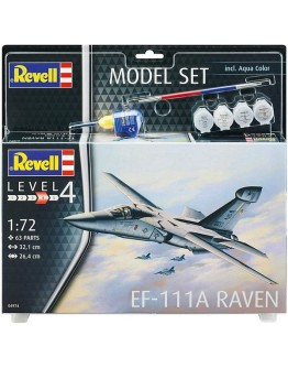 REVELL 1/72 SCALE PLASTIC MODEL AIRCRAFT STARTER KIT WITH PAINTS, BRUSH  & GLUE - 64974 - EF-11A RAVEN RE64974