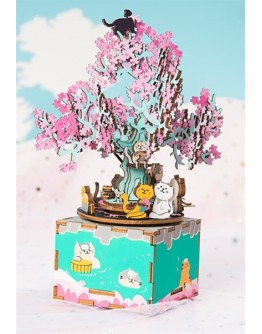 ROBOTIME DIY WOODEN KIT - AM409 - CHERRY BLOSSOM TREE MUSIC BOX