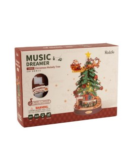 ROBOTIME DIY WOODEN KIT MECHANICAL MODELS - AMS01 - MUSIC DREAMER - CHRISTMAS MELODY TREE