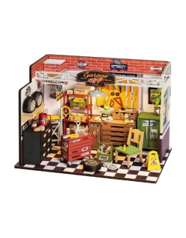 ROBOTIME DIY MINI WOODEN HOUSE KIT - DG165 - GARAGE WORKSHOP