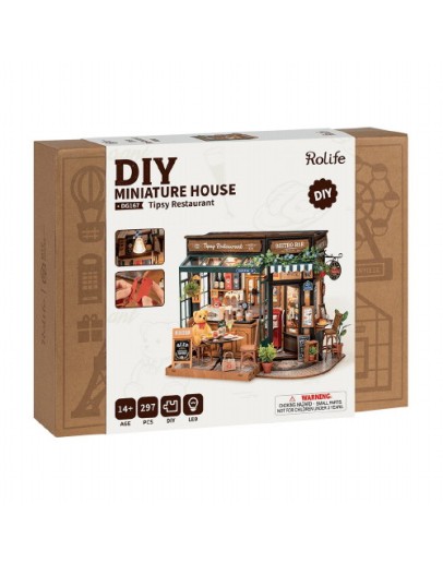 ROBOTIME DIY MINI WOODEN HOUSE KIT - DG167 - TIPSY RESTAURANT