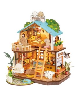 ROBOTIME DIY MINI WOODEN HOUSE KIT - DG169 - PUPPY'S COZY VILLA