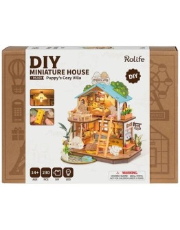 ROBOTIME DIY MINI WOODEN HOUSE KIT - DG169 - PUPPY'S COZY VILLA