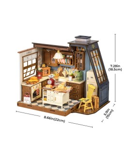 ROBOTIME DIY MINI WOODEN HOUSE KIT - DG172 - BAKING KITCHEN
