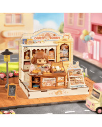 ROBOTIME DIY MINI WOODEN HOUSE KIT - DG177 - CREAM & COOKII COOKII BUNNY'S COOKIE SHOP