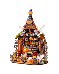 ROBOTIME DIY MINI WOODEN HOUSE KIT - DG186 - HAUNTED CANDY HOUSE