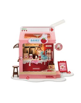 ROBOTIME DIY MINI WOODEN HOUSE KIT - DS034 - STRAWBERRY MILK BOX