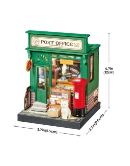 ROBOTIME DIY MINI WOODEN HOUSE KIT - DS037 - CENTURY POST OFFICE 