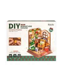 ROBOTIME DIY MINI WOODEN HOUSE KIT - DS041 - CHRISTMAS FIREPLACE