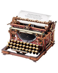 ROBOTIME DIY WOODEN KIT - MECHANICAL MODELS - LK703B - MECHANICAL TYPEWRITER CLASSIC VERSION