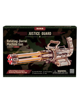 ROBOTIME DIY WOODEN KIT - LQA01 - JUSTICE GUARD - ROTATING-BARREL MACHINE GUN - ROBLQA01