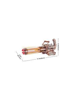 ROBOTIME DIY WOODEN KIT - LQA01 - JUSTICE GUARD - ROTATING-BARREL MACHINE GUN - ROBLQA01
