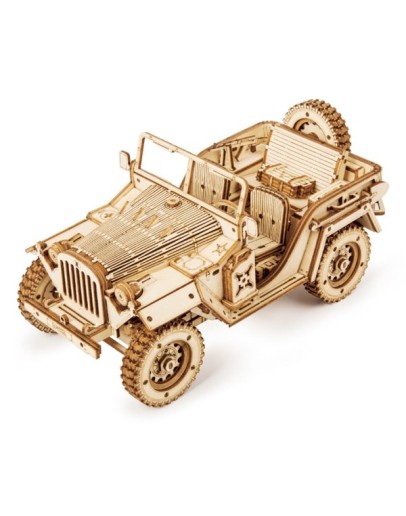 ROBOTIME 1/18 SCALE DIY WOODEN KIT - MC701 - ARMY FIELD CAR