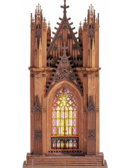 ROBOTIME DIY WOODEN KIT ROSE WINDOW CATHEDRAL - TGA01 - Twin-Tower Cathedral