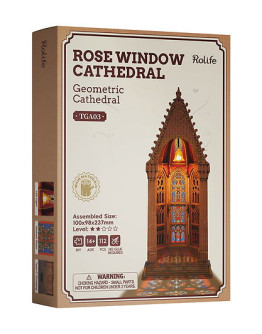 ROBOTIME DIY WOODEN KIT WINDOW CATHEDRAL - TGA03 - GEOMETRIC CATHEDRAL 3D WOODEN PUZZLE