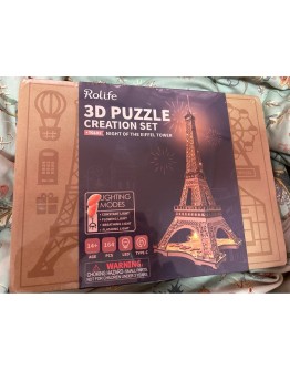 ROBOTIME CLASSIC 3D DIY WOODEN PUZZLE CREATION SET - TGL01 - NIGHT OF THE EIFFEL TOWER