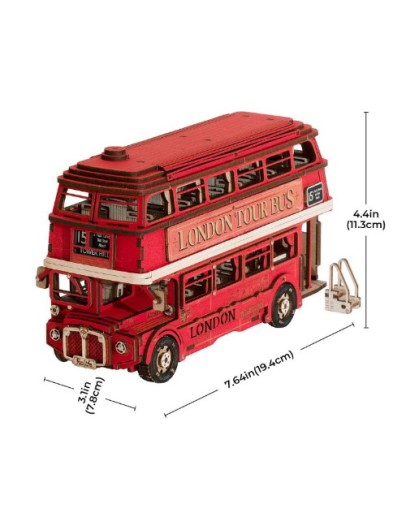 ROBOTIME DIY WOODEN KIT CREATION SET - TGM02 - LONDON TOUR BUS