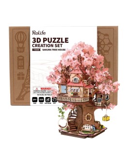 ROBOTIME DIY WOODEN KIT 3D PUZZLE CREATION SET - TGS04 - SAKURA TREE HOUSE
