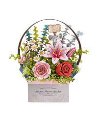 ROBOTIME ROWOOD DIY WOODEN BLOOM CRAFT KIT - TW03H - WOODEN FLOWER BASKET