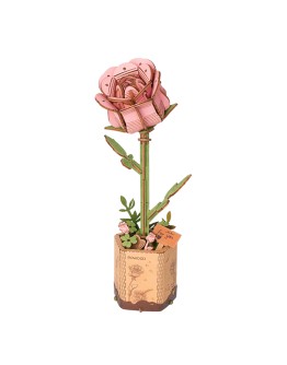 ROBOTIME ROWOOD DIY WOODEN BLOOM CRAFT KIT - TW041 - PINK ROSE